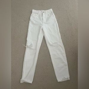 Zara White Ripped Jeans